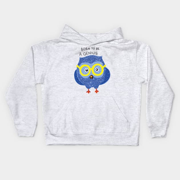 born to be a genius Kids Hoodie by Mako Design 